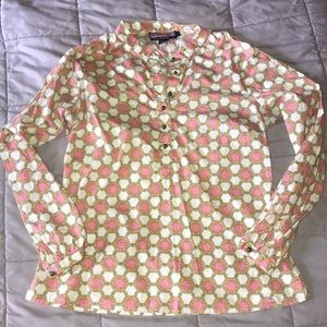 VINEYARD VINES (8) FITTED 1/2 BUTTON UP BLOUSE EUC